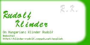 rudolf klinder business card